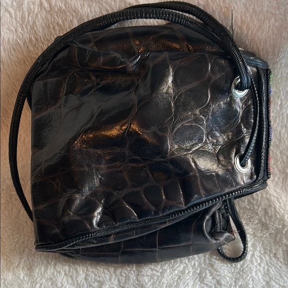 Vintage Claudia Beaded Black Leather Women's Bag - Picture 12 of 15